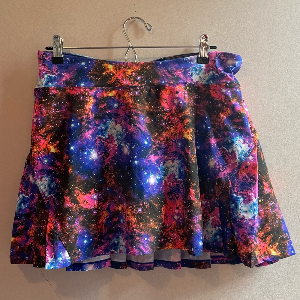 Fancy Skin galaxy print lined tennis skirt